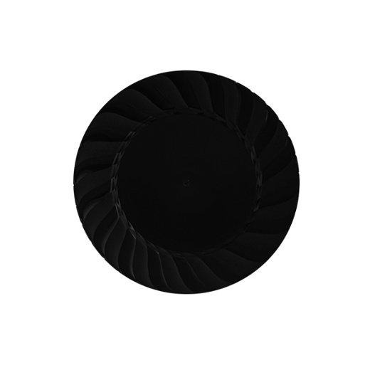 Main image of 7 In. Black Fluted Plates - 18 Ct.