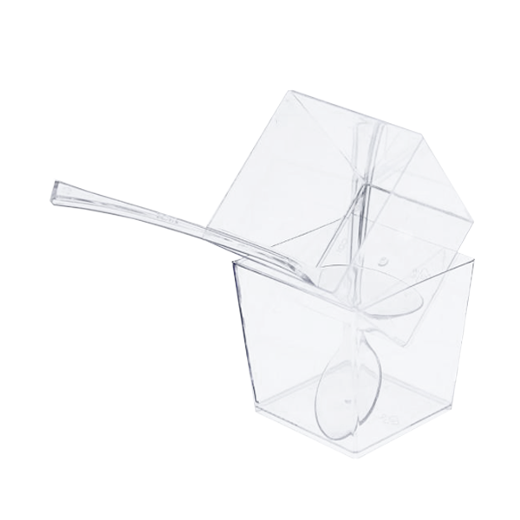 Alternate image of 3.6 Oz. Clear Square Mousse Cups - 10 Ct.