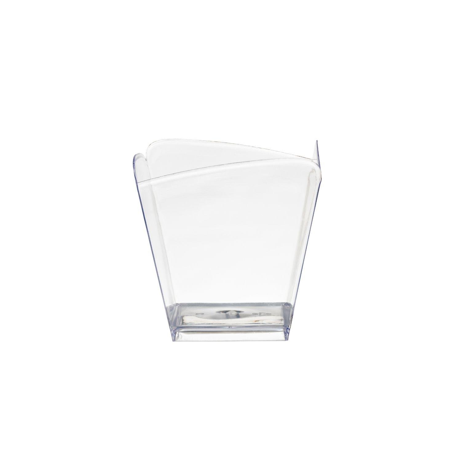 3.1 Oz. Clear Curved Square Miniatures - 24 Ct.