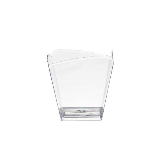 Main image of 3.1 Oz. Clear Curved Square Miniatures - 24 Ct.