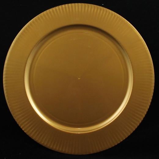 Alternate image of 14.25 in. Rigid Gold Charger Plate