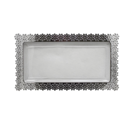 Main image of 6 In. x 14 In. Silver Edged Flower Tray - 2 Ct.
