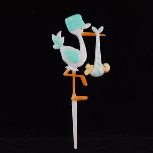 Main image of Baby Boy Stork Cupcake Picks (12)