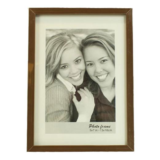 Main image of 5in. x 7in. Brown Plastic Photo Frame