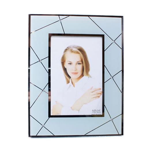 Alternate image of 4in. x 6in. White Mirror Geometric Frame