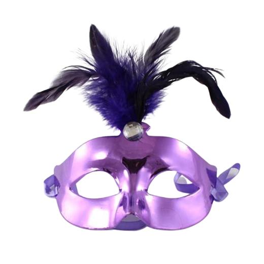 Main image of Shiny Feather Mask-Purple