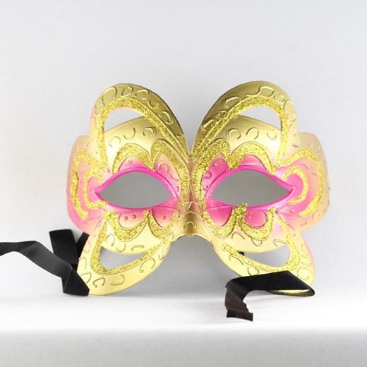 Gold and Cerise Venetian Mask