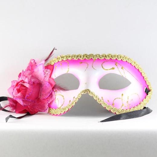 Main image of Cerise Venetian Flower Mask
