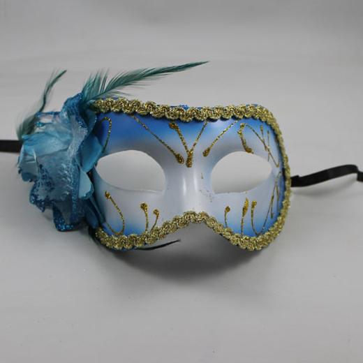 Alternate image of Turquoise Venetian Flower Masks