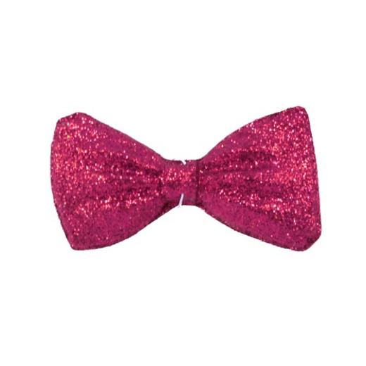 Alternate image of 5in. Cerise Glitter Bow Ties (12)