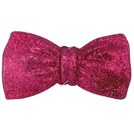 Alternate image of 7in. Cerise Glitter Bow Ties (12)