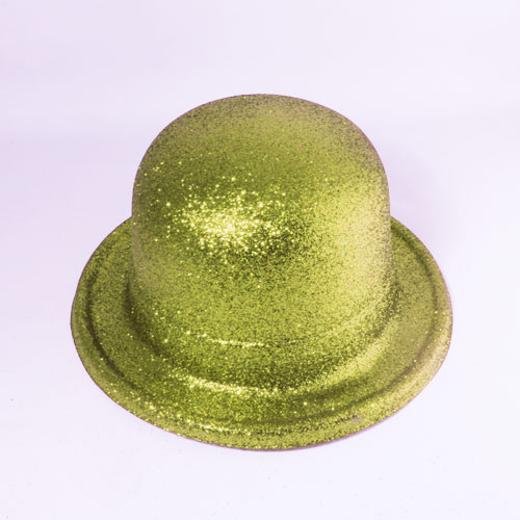 Main image of Gold Glitter Tall Bowler Hat