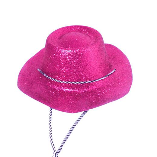 Main image of Cerise Glitter Cowboy Hat