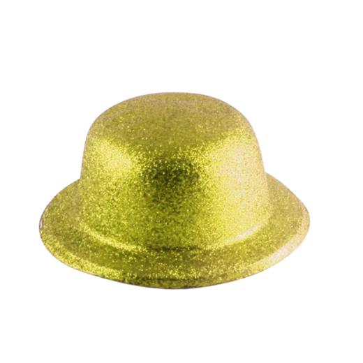 Main image of Gold Glitter Bowler Hat