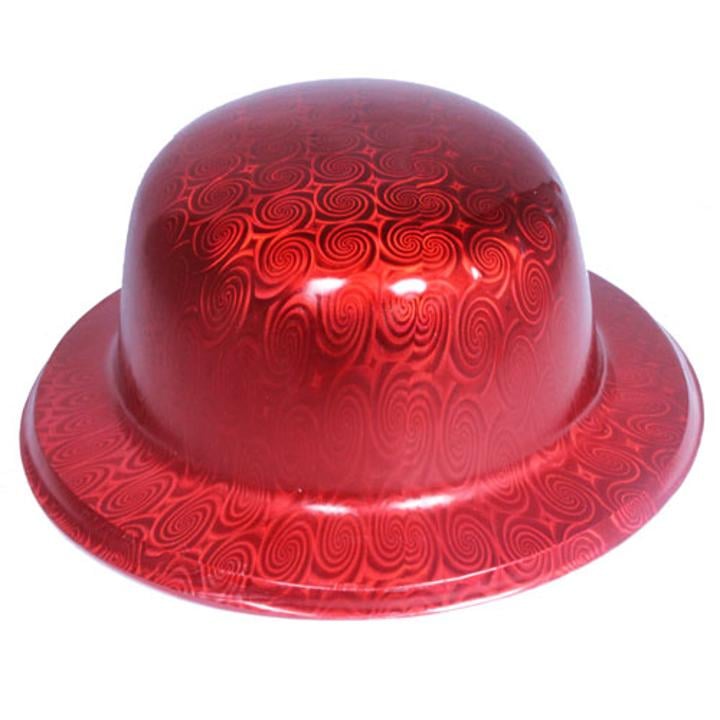Red Holographic Bowler Hat