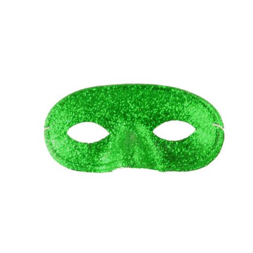 Main image of Dark Green Glitter Domino Masks (12)