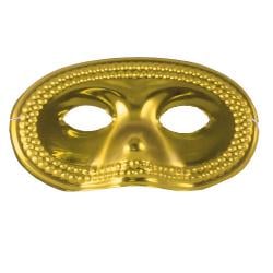 Gold Metallic Domino Masks (12)