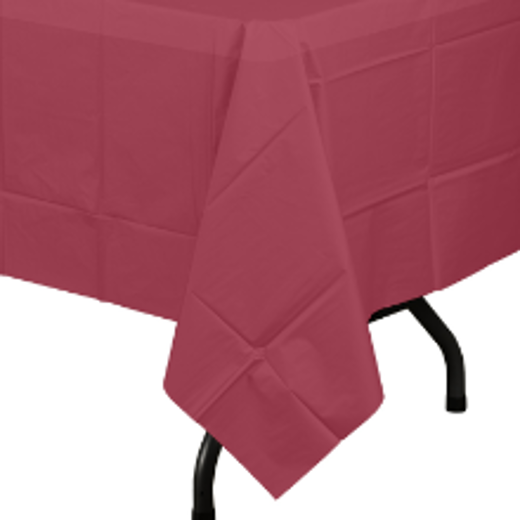 Alternate image of Burgundy plastic table cover (Case of 48)
