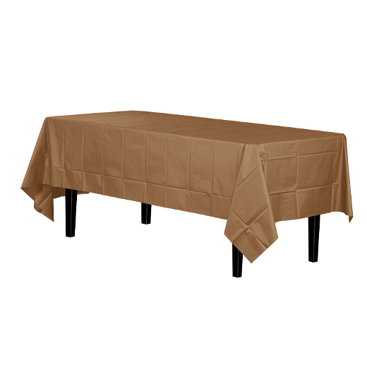 Main image of Gold plastic table cover (Case of 48)