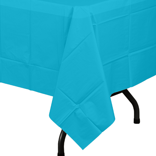 Alternate image of Turquoise plastic table cover (Case of 48)