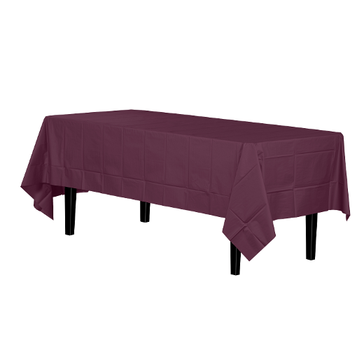 Main image of Plum plastic table cover (Case of 48)
