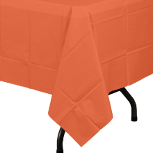 Alternate image of Orange plastic table cover (Case of 48)
