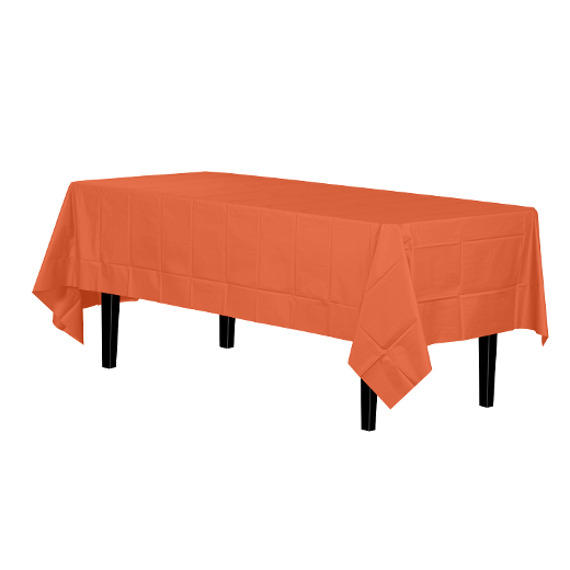 Main image of Orange plastic table cover (Case of 48)