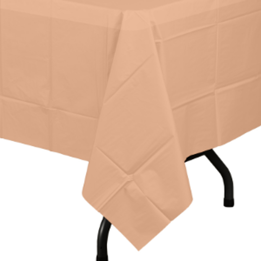 Alternate image of Peach plastic table cover(Case of 48)