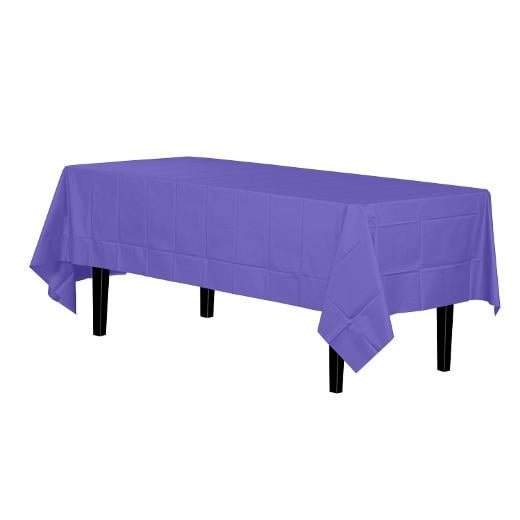 Purple plastic table cover