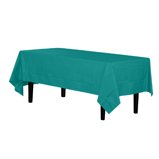 Main image of Teal plastic table cover (Case of 48)