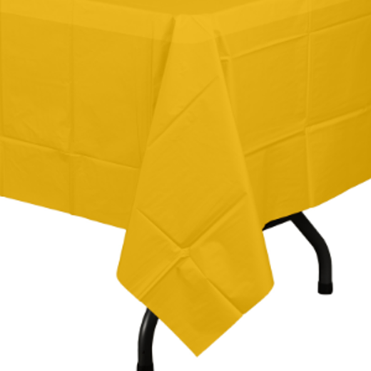 Alternate image of Yellow plastic table cover (Case of 48)