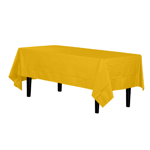 Main image of Yellow plastic table cover (Case of 48)