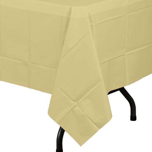 Alternate image of Light Yellow plastic table cover (Case of 48)