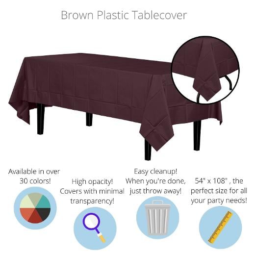 Alternate image of Brown plastic table cover