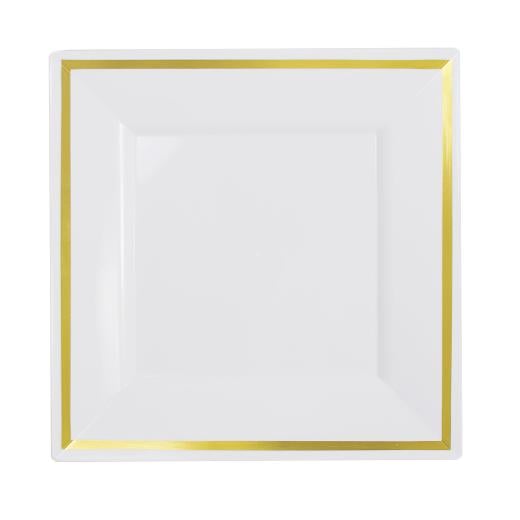 Main image of White/Metallic Line Square Plates