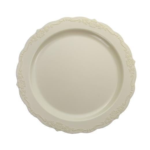 Main image of 7.5" Ivory Victorian Design Plates - 20 ct.
