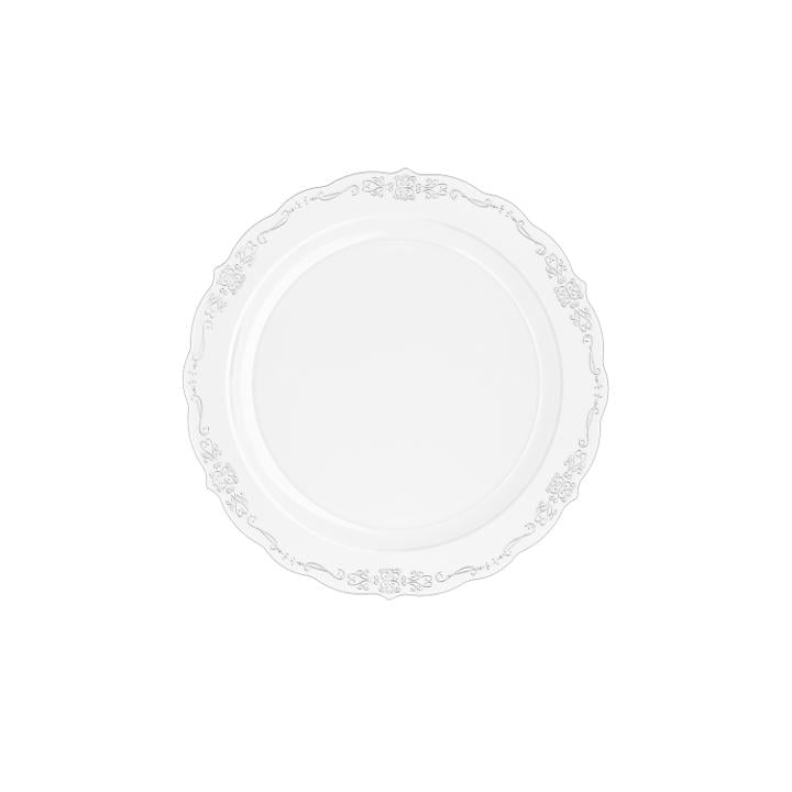 9"Clear Victorian Design Plates - 20 ct.