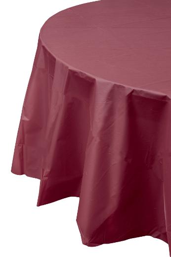 Alternate image of Burgundy Round plastic table cover (Case of 48)