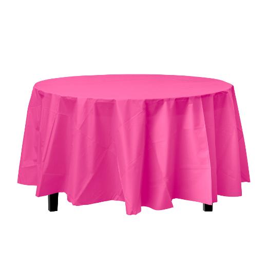 Main image of Cerise Round plastic table cover (Case of 48)