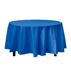 Dark Blue Round plastic table cover