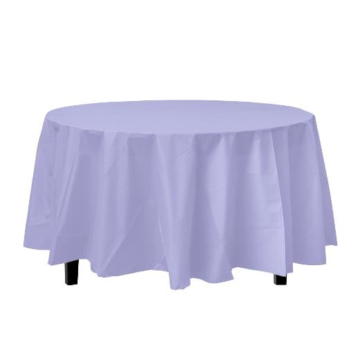 Main image of Lavender Round plastic table cover (Case of 48)