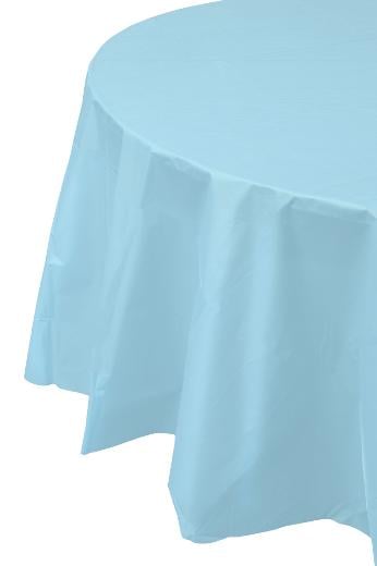 Alternate image of Light Blue Round plastic table cover (Case of 48)
