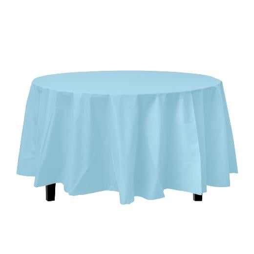 Main image of Light Blue Round plastic table cover (Case of 48)