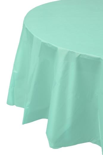Alternate image of Light Mint Round plastic table cover (Case of 48)