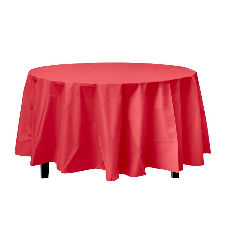 Red Round Plastic Table Cover Case, Round Plastic Table Cover