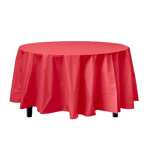 Main image of Red Round plastic table cover (Case of 48)