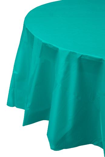 Alternate image of Teal Round plastic table cover (Case of 48)