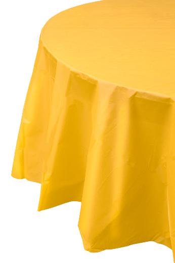 Alternate image of Yellow Round plastic table cover
