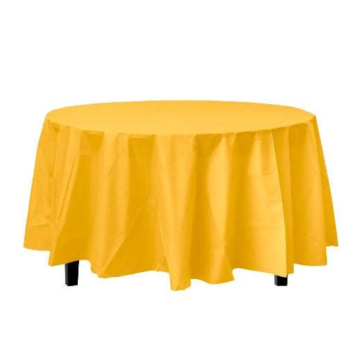 Yellow Round plastic table cover