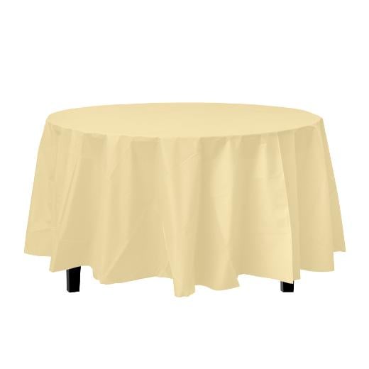 Main image of Light Yellow Round plastic table cover (Case of 48)
